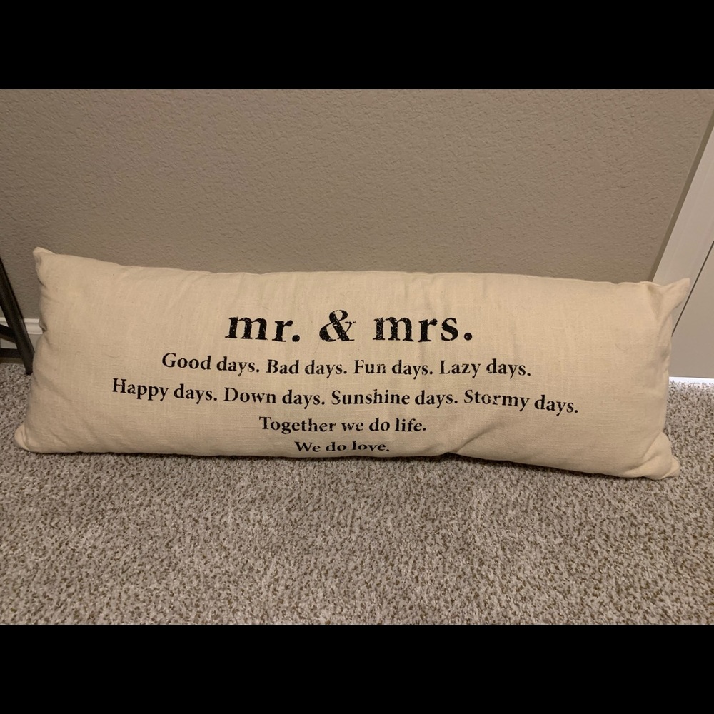 Mr and Mrs decorative pillow